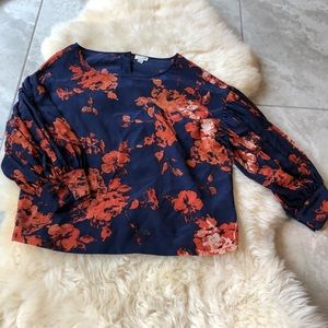 odille sheer flower blouse with button down back